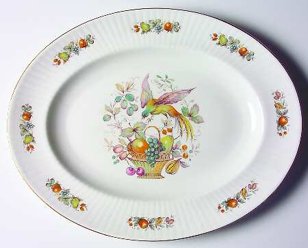 Bird and Fruit 13" Oval Serving Platter
