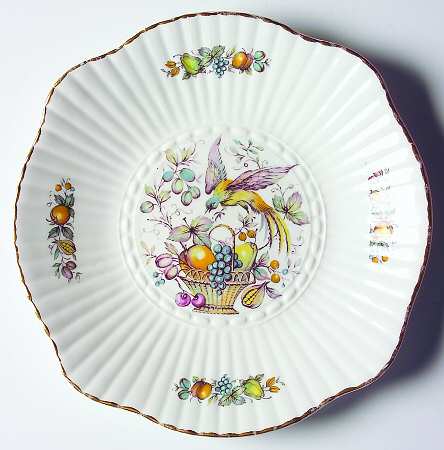 Bird and Fruit Square Cake Plate