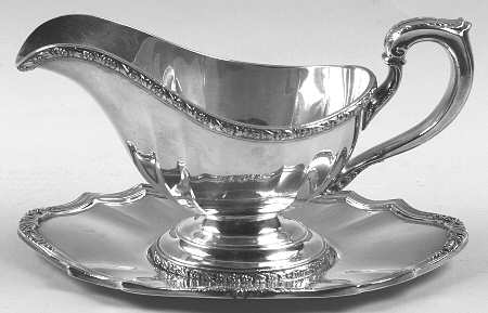 De Champlain (Silverplate, Hollowware) Plated Gravy Boat & Underplate