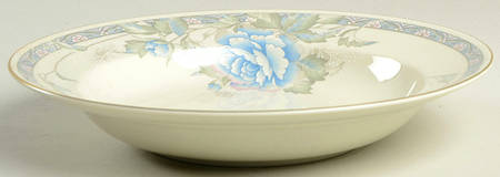 Bouquets of Blue Rim Soup Bowl