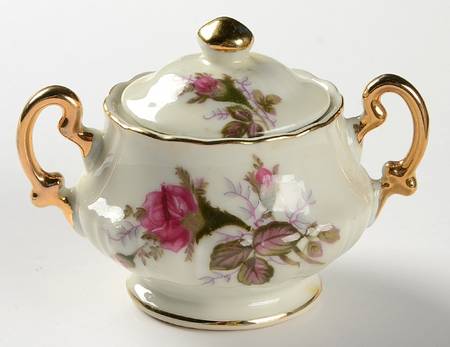 Moss Rose Mini Sugar Bowl & Lid