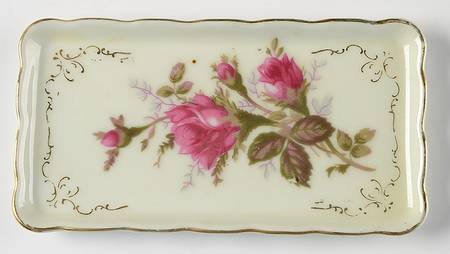 Moss Rose Tray for Mini Creamer & Open Sugar