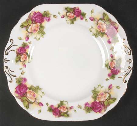 Golden Rose (Brushed Gold) Square Handled Cake Plate