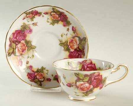 Golden Rose (Brushed Gold) Footed Cup & Saucer Set