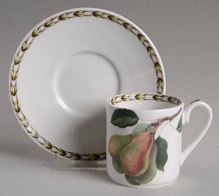 Hooker's Fruit (Bone, Not Made in England) Mocha Cup & Saucer Set