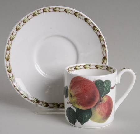 Hooker's Fruit (Bone, Not Made in England) Mocha Cup & Saucer Set
