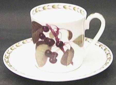 Hooker's Fruit (Bone, Not Made in England) Mocha Cup & Saucer Set