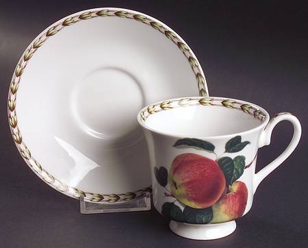 Hooker's Fruit (Bone, Not Made in England) Footed Cup & Saucer Set