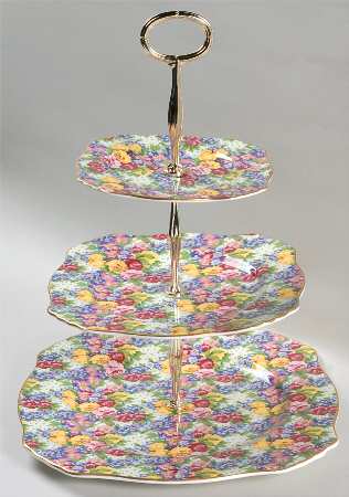 Julia (Earthenware, Circa 1995) 3-Tiered Serving Tray (DP, SP, BB)