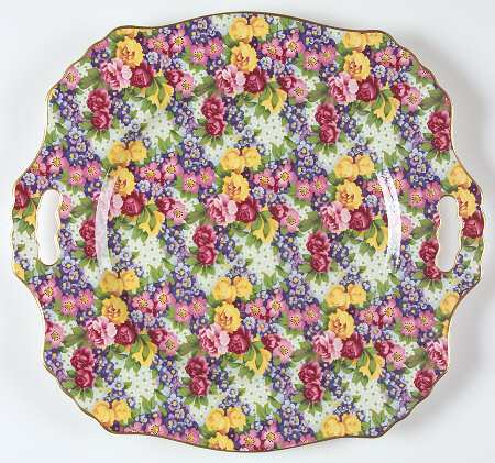 Julia (Earthenware, Circa 1995) Square Handled Cake Plate