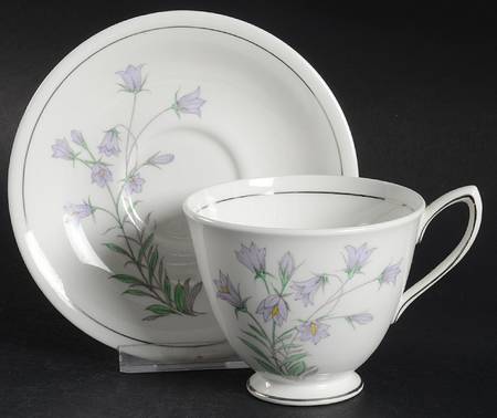 Blue Bell of Scotland Footed Cup & Saucer Set