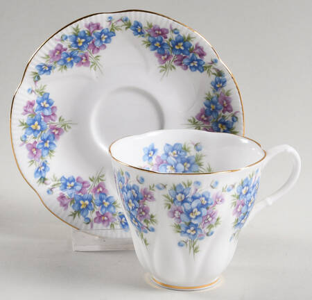 Dainty Dina Series Flat Cup & Saucer Set