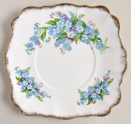 Forget Me Not Square Handled Cake Plate