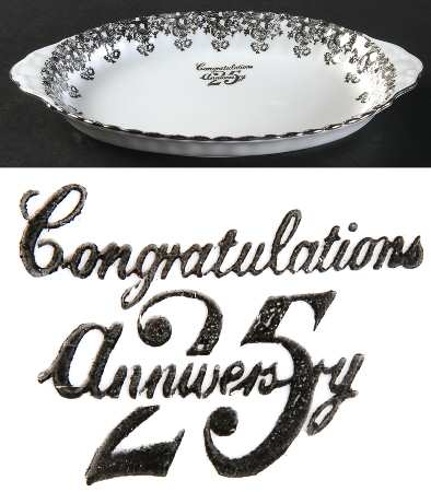Anniversary Platinum Tray for Creamer & Sugar with Lid