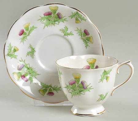 Highland Thistle Footed Cup & Saucer Set