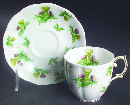 Highland Thistle Flat Cup & Saucer Set