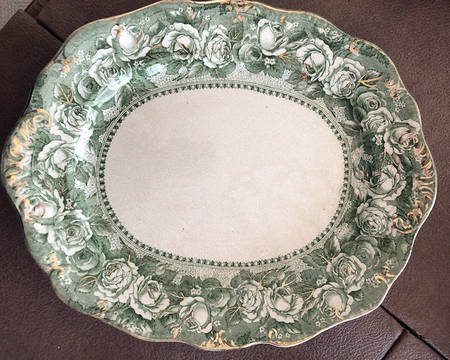 Josephine Green 11" Oval Serving Platter