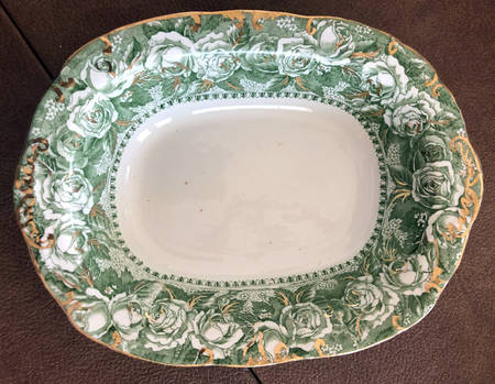 Josephine Green 9" Oval Vegetable Bowl