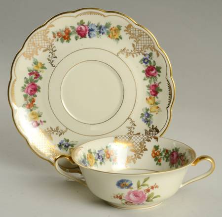 ROB192 Flat Cream Soup Bowl & Saucer Set