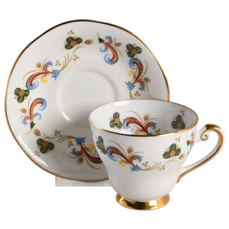 Glendalough Footed Cup & Saucer Set by Royal Tara