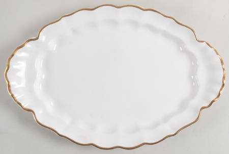 White & Gold Underplate for Oval Tureen