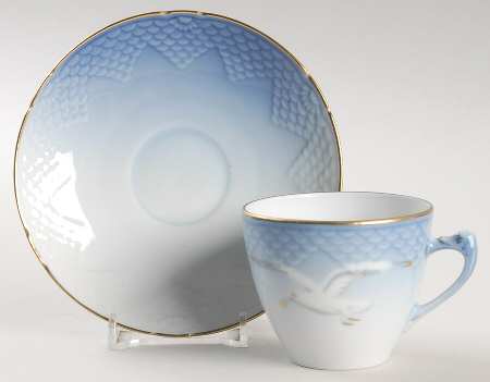 Seagull Flat Demitasse Cup & Saucer Set