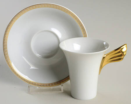 Medaillon Meandre D'Or Flat Demitasse Cup & Saucer Set
