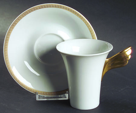 Medaillon Meandre D'Or Flat Cup & Saucer Set by Rosenthal - Continental