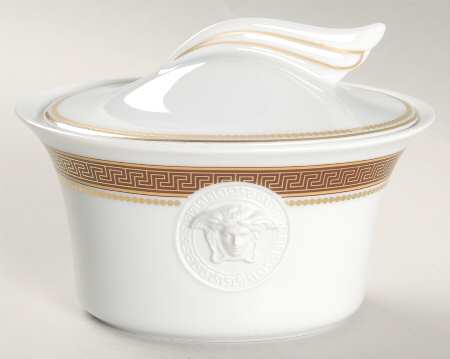 Medaillon Meandre Marron Sugar Bowl & Lid