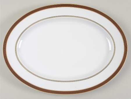 Medaillon Meandre Marron 15" Oval Serving Platter