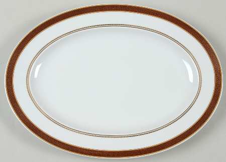 Medaillon Meandre Marron 13" Oval Serving Platter