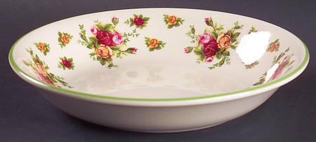 Old Country Roses Cream (Green Trim) 9" Individual Pasta Bowl