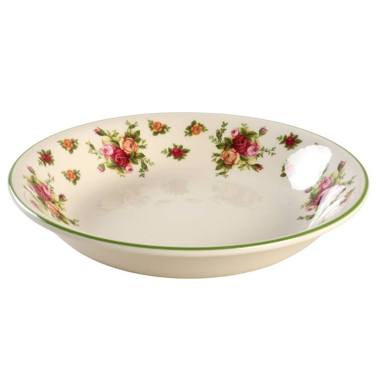 Old Country Roses Cream (Green Trim) 9" Round Vegetable Bowl