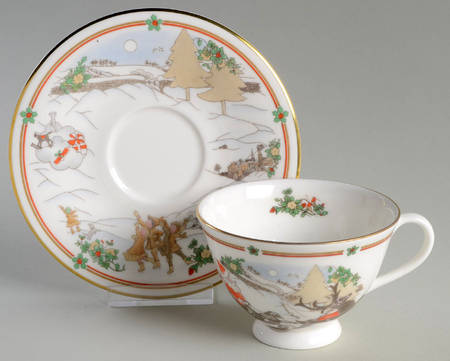 Sleighride Footed Cup & Saucer Set