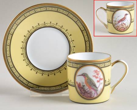 King's Garden Yellow Flat Demitasse Cup & Saucer Set