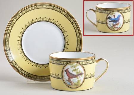 King's Garden Yellow Flat Cup & Saucer Set