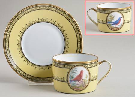 King's Garden Yellow Flat Cup & Saucer Set