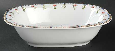 Histoire De Roses 9" Oval Vegetable Bowl