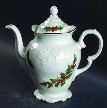 Holiday Holly Coffee Pot & Lid