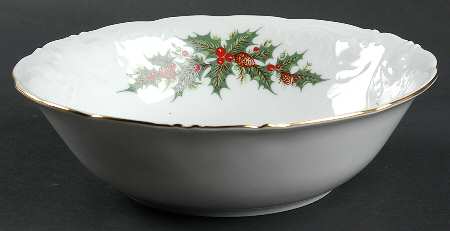 Holiday Holly 8" Round Vegetable Bowl
