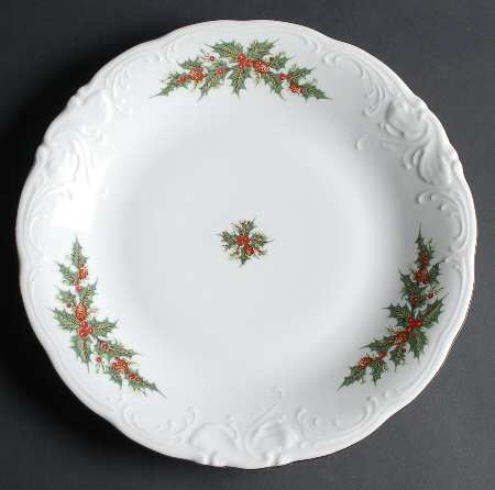 Holiday Holly 12" Chop Plate (Round Platter)