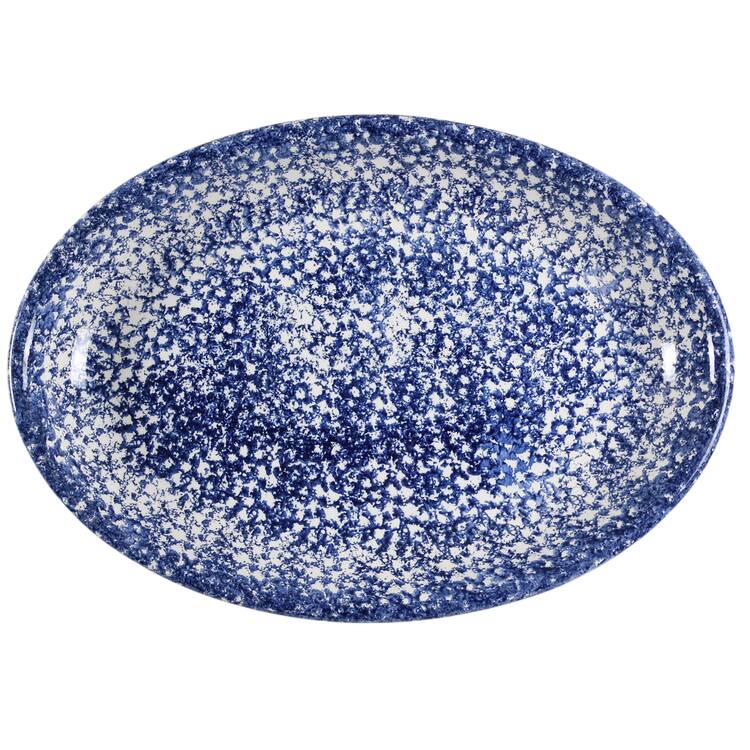Sponge Blue 19" Oval Serving Platter