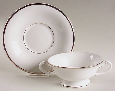 Monaco Footed Cream Soup Bowl & Saucer Set