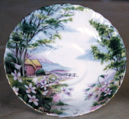 Country Scenes Saucer for Footed Cup