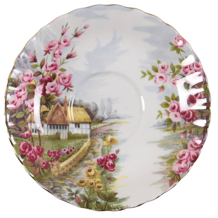 Country Scenes Saucer for Footed Cup