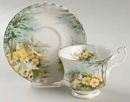 Country Scenes Footed Cup & Saucer Set