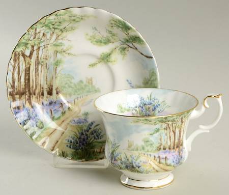 Country Scenes Footed Cup & Saucer Set