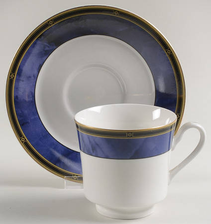 Blue Garland Footed Cup & Saucer Set