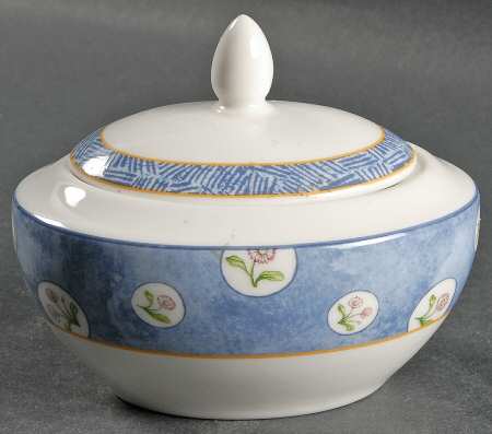 Denim Daisy Sugar Bowl & Lid