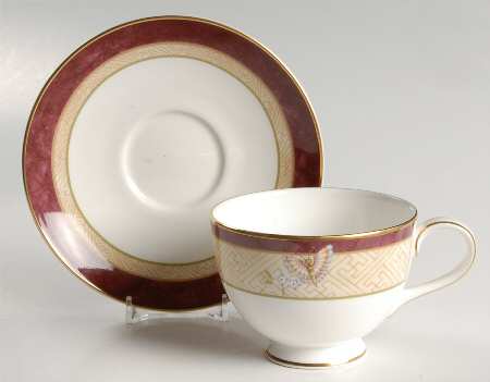 Rosewood Footed Cup & Saucer Set